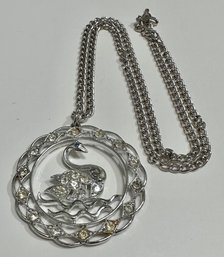 Sarah Coventry  Signed Swan Necklace