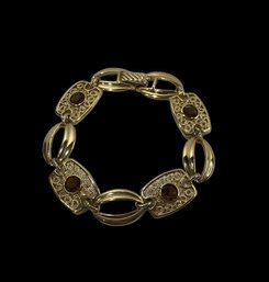Sarah Coventry - Signed Bracelet With Amber Rhinestones