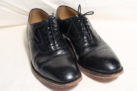 Johnston Murphy Men's Melton Cap Toe Black Leather Dress Shoes