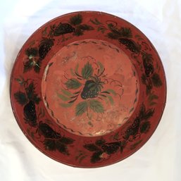 Toleware Bowl / Basin Painted Folk Ware  Red