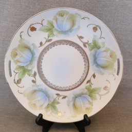 Lehmann & Sohn Hand-painted Handled Porcelain Cake Plate Antique