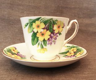 Duchess Bone China Teacup & Saucer With Gold Edging