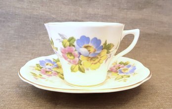 Crownford Fine Bone China Teacup & Saucer With Gilt Edging