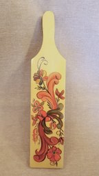 Rosemaling Scandinavian Folk Art Board Yellow
