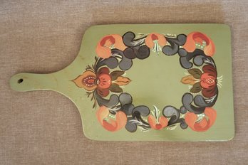 Rosemaling Scandinavian Folk Art Board Green