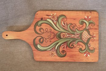 Rosemaling Scandinavian Folk Art Board Brown
