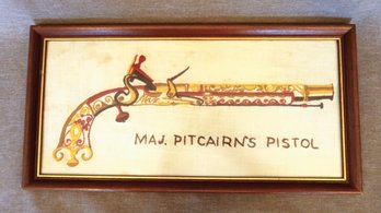 Major Pitcairn's Hand-Embroidered Pistol - Framed