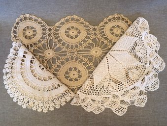 Hand Made Doilies (set Of 3)