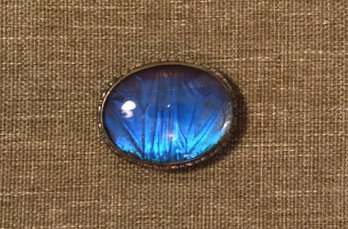 Morpho Butterfly Wing Pin Sterling Silver