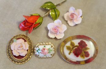 Porcelain Pins & Clip On Set (6 Pieces)