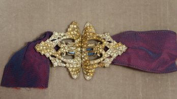 Rhinestone Belt Buckle - Needs Repair
