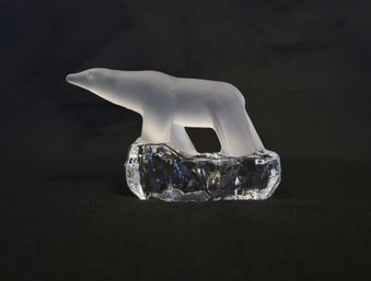 Reijmyre Frosted Glass Polar Bear Ice Iceberg Figurine