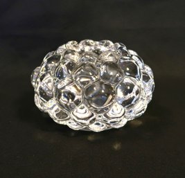 Kosta Boda / Orrefors Raspberry Clear Glass Votive Candle Holder