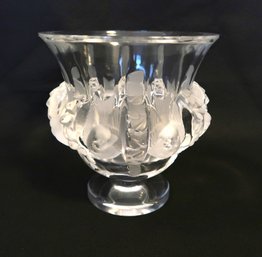 Lalique 'Dampierre' Birds Crystal Vase