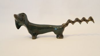 HAKULI Israel Bronze Dachsund Corkscrew Vtg