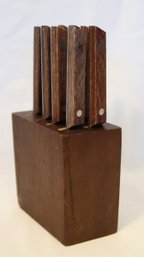 Vernco Hi-carbon Japan MCM Steak Knife Set In Block