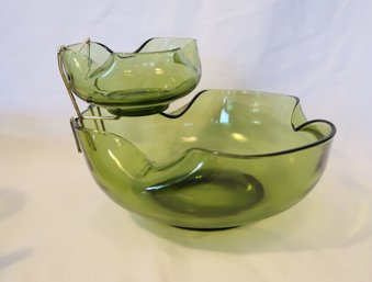 Anchor Hocking Green Chips And Dip Serving Set