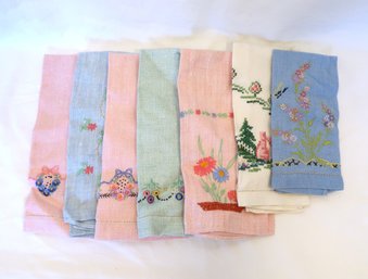 Linen Embroidered Dish Towels - New!