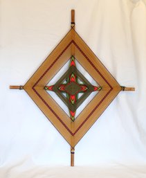 Woven Yarn God's Eye Wall Hanging (pink Center)