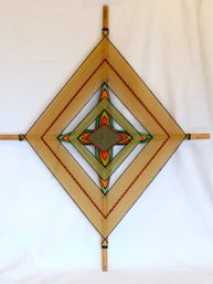 Woven Yarn God's Eye Wall Hanging (orange Center)