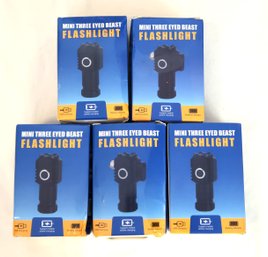 Mini Three-Eyed Beast Flashlight, Pack Of 5 - New