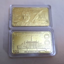 Donald J. Trump 24k Gold Plated Collector's Coins, Set Of 8