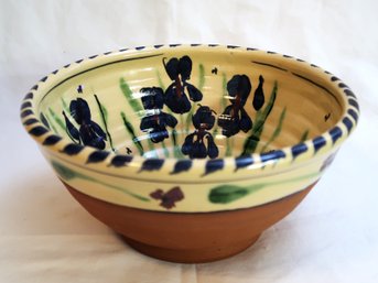 Terra Cotta Bowl With Irises