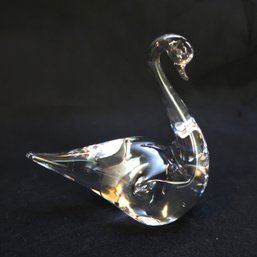Clear Glass Swan