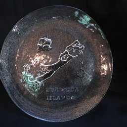 Bermuda Islands Glass Relief Plate Platter