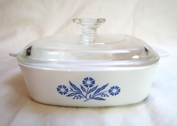 Corning Ware Blue Cornflower 1 Quart (A-1-B) Dish With Pyrex Lid