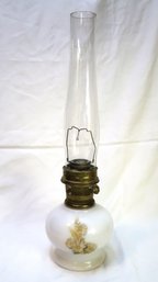 Vtg Aladdin Milk Glass Oil Lamp
