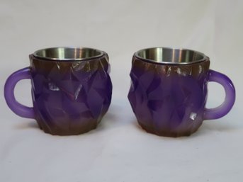 Mineral Crystal Coffee Mug Set Of 2 Purple
