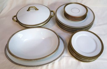 Royal Bayreuth Gold Checker Band Trim China