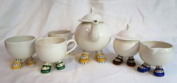 Vtg Set Of Carlton Walking Ware Luster Designed Tea Set