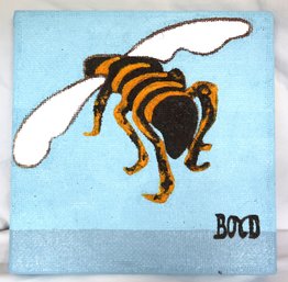 Painting Of Wasp On Burlap
