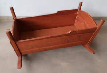Vtg Handcrafted Cherry Wood Cradle