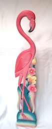 Hand Carved Wooden Flamingo