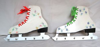 Wooden Ice Skates For Holding Award Medals