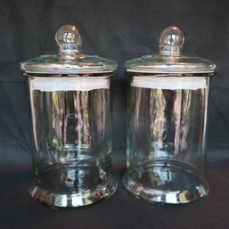 Glass Apothecary Jars Set Of 2