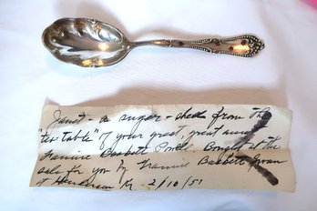 Campbell Metcalf 'Colonial' Jewel Handle Sugar Spoon Sterling