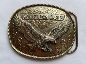 NRA Golden Eagles Brass Belt Buckle