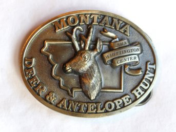 Montana Deer & Antelope Hunt Belt Buckle NRA