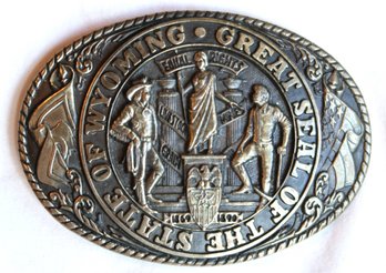 Wyoming State Seal Belt Buckle