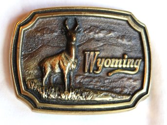 Wyoming Antelope Belt Buckle