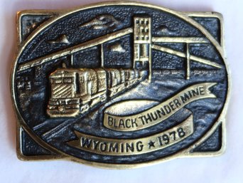 Black Thunder Mine Wyoming Belt Buckle