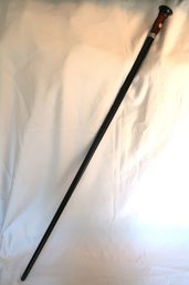 Wood Cane With Inlay Wood Design Handle
