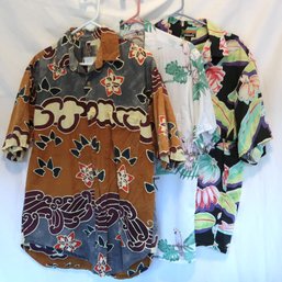 Set Of 3 Tropical Hawaiian Style Aloha Shirts
