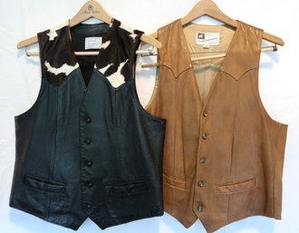 Men's Leather Vests Sz 40