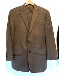 Ralph Lauren Brown Plaid Wool 3 Piece Suit 40R