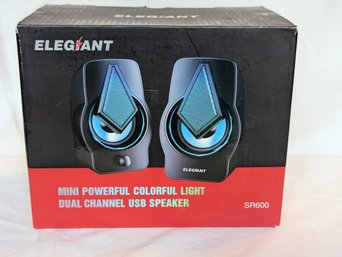 Elegiant USB Speaker Pair Light Up -new